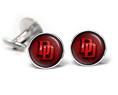 SharedImagination Daredevil Cufflinks, Dare Devil Tie Clip Tack, Avengers Jewelry, Superhero Wedding Cuff Links, Groomsmen Gift