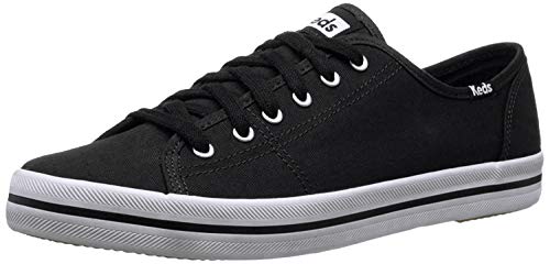 Keds Kickstart Lace Up, Sneaker Womens, Black Canvas, 9 Medium