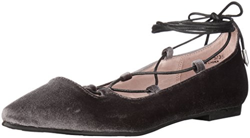 Chinese Laundry Women's Endless Summer Ghillie Flat, Smoke Velvet, 6.5 M US