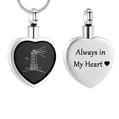 zeqingjw Locket Lighthouse/Pet Foot Print/Cross Urn Necklaces for Ashes Stainless Steel Cremation Jewelry Ashes Jewelry Keepsakes for Women Men (Customize)