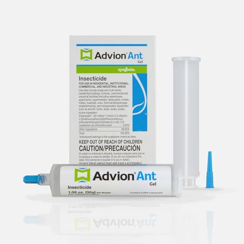 Advion Ant Gel Bait, 1 30-Gram Tube, 1 Plunger and 1 Tip, Effective Ant Bait, Formulated with 0.05% Indoxacarb, Indoor and Outdoor Use, Ant Killer Gel for Control of Most Major Ant Species