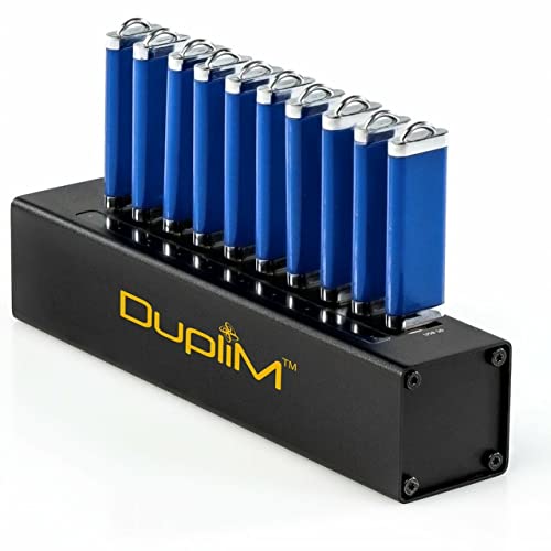 DupliM 1 to 10 Mini USB 3.0 Flash Drive Duplicator Copier Burner Computer Connected for MAC and PC