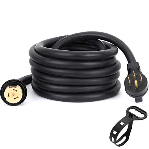 S7 50 Amp Generator Extension Cord,13FT STW 6/3 + 8/1 Power Cord,NEMA 14-50P to SS2-50R Twist Lock,Heavy Duty Cord with Organizer Lock Connectors