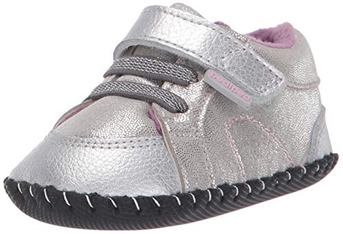 pediped Girls' Dani Crib Shoe, Silver Shimmer, 18-24 Months Child EU Infant (18-24 Months US)