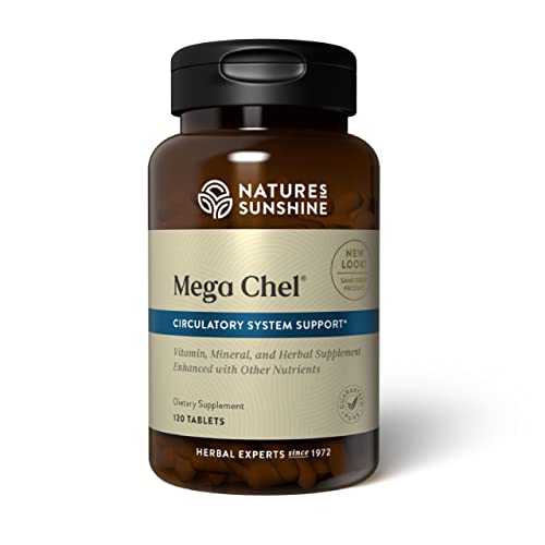 Nature's Sunshine Mega-Chel, 120 Tablets, Complete Vitamin with Powerful Antioxidants, Herbs, Vitamins, Minerals, and Amino Acids That Support The Circulatory System