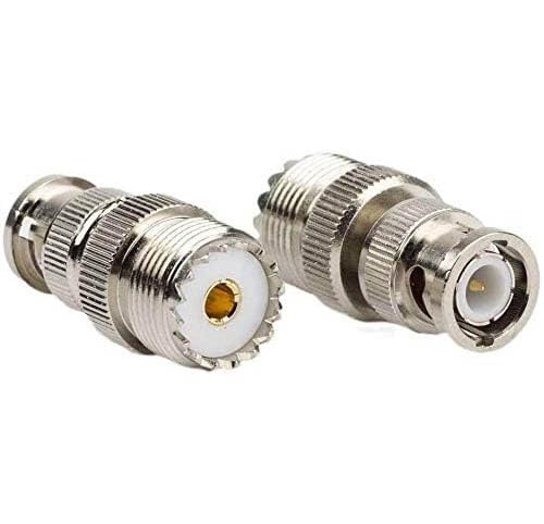 DHT Electronics 2pcs RF coaxial coax adapter BNC male to UHF female SO-239 SO239
