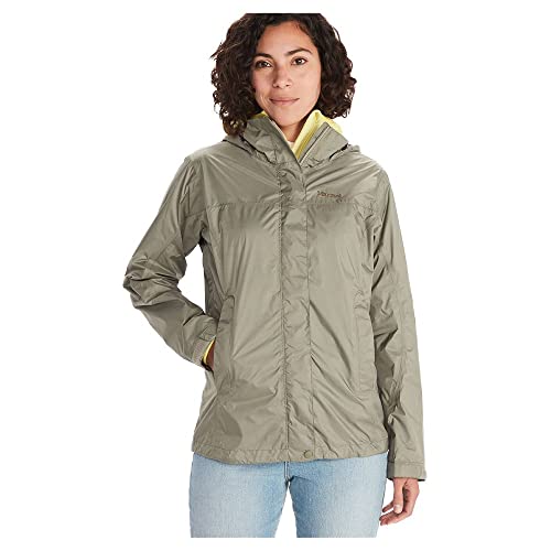 MARMOT Women's PreCip ECO Jacket | Lightweight, Waterproof Jacket for Women, Ideal for Hiking, Jogging, and Camping, 100% Recycled, Vetiver, Large