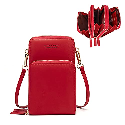myfriday Small Crossbody Cell Phone Bag for Women, Mini Over Shoulder Handbag Purse with Credit Card Slots