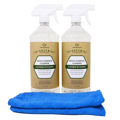 TriNova Natural All Purpose Cleaner 2 Pack 32 Oz Bottles - Safe & Effective Kitchen, Bathroom & Home Cleaner - Powered by Plants, Organic Cleaner Spray
