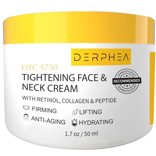 DERPHEA Neck Tightening Cream, Neck Cream, Face Lift & Tightening Cream For Tightening & Lift Skin, Fine lines, Loose & Sagging Skin On Face, Neck, Décolleté, Belly Or Other Skin Areas(1.7 OZ)