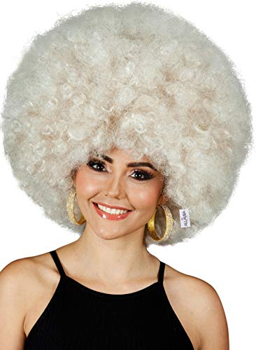 ALLAURA Deluxe Blonde Afro Wigs for Women 70s Costume Disco Wig Women | 1970s Disco Outfits for Women & Men — Huge Blonde Afro Disco Costume Wigs 70's Costumes Accessories Disco Outfit Woman & Men