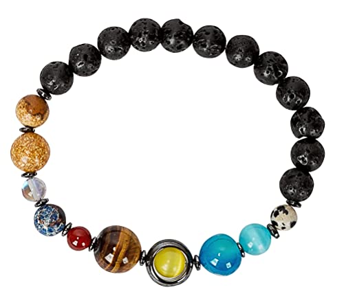 SPUNKYsoul Solar System Earth Planets Bracelet Universe Galaxy His, Men, Him Man Jewelry Gifts Space for Men (His)