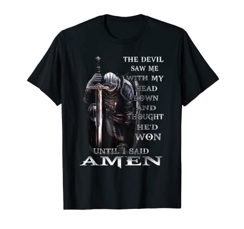 Knight Templar Lion Devil Saw Me With My Head Down Christian T-Shirt