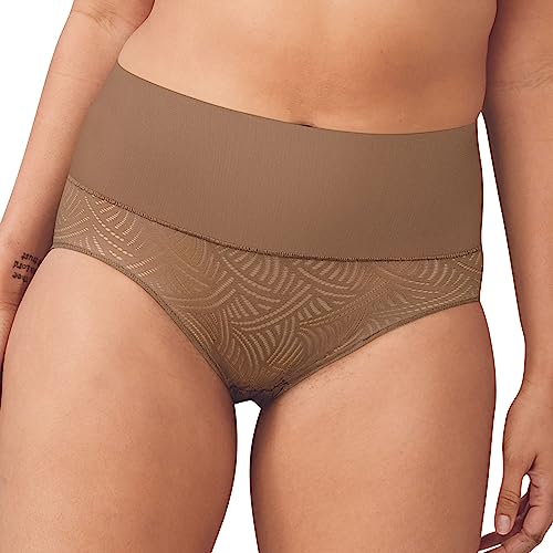 Maidenform Women's Tame Your Tummy Shapewear, Firm Control Toning Brief Underwear, Caramel Swing Lace, Large