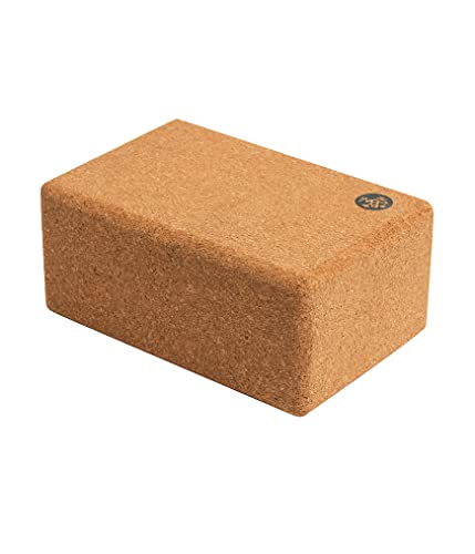 Manduka Yoga Cork Block - Yoga Prop and Accessory, Good for Travel, Comfortable Edges, Lightweight, Extra Firm Cork, 4' x 6' x 9' (10 x 15 x 22.5 cm)