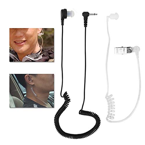 Convert Tube Headset, Acoustic Tube Earpiece Rugged Soft Ear Bud Superb Audio Quality 3.5mm for Security for Warehouses for Hotels