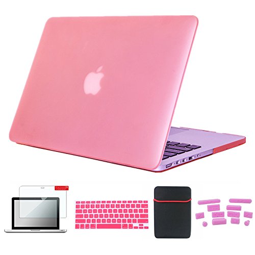 Se7enline Compatible with MacBook Air 11 inch Case A1465/A1370 2010/2011/2012/2013/2014/2015/2016 Laptop Hard Shell Case&Sleeve Bag&Keyboard Cover Skin&Screen Protector&Dust Plug,Pink