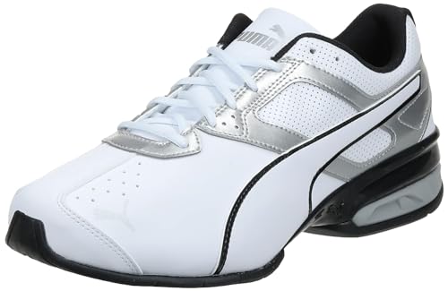 PUMA Men's Tazon 6 FM Puma White/ Puma Silver Running Shoe - 12 D(M) US
