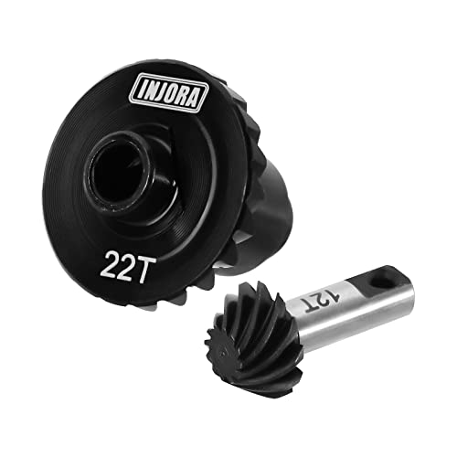 INJORA 12/22T Overdrive Helical Gear Set Front Rear Axles Steel Alloy Gear for TRX4M Upgrade 1/18 RC Crawler Car,1pcs