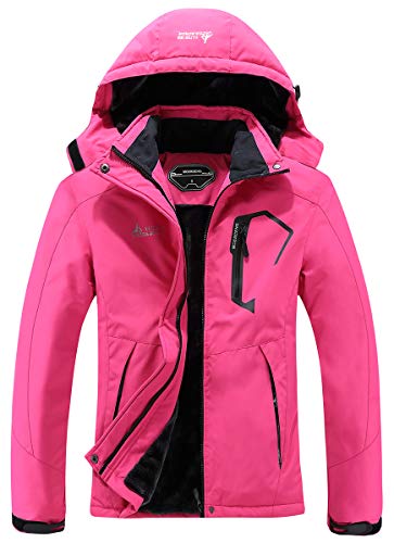 MOERDENG Women's Waterproof Ski Jacket Warm Winter Snow Coat Mountain Windbreaker Hooded Raincoat Jacket
