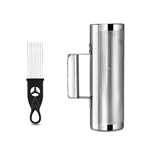 Soulmate Guiro 8' 3' Guiro Instrument Stainless Steel Guiro Shaker Latin Percussion Instruments with Scraper, Professional Band Accompaniment Sand Hammer Guiro for Live Performance