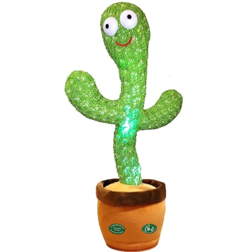 Pbooo Dancing Cactus Toy,Talking Repeat Singing Sunny Cactus Toy 120 Pcs Songs for Baby 15S Record Your Sound Sing+Dancing+Recording+LED