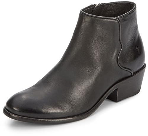 Frye Carson Piping Booties for Women Made from Soft Full-Grain Leather with Signature Western-Inspired Piping Detail and Supple Leather Lining – 4” Shaft Height, Black (Gatsby Leather) - 9M