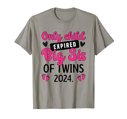 Only Child Promoted To Big Sister Of Twins 2024 T-Shirt