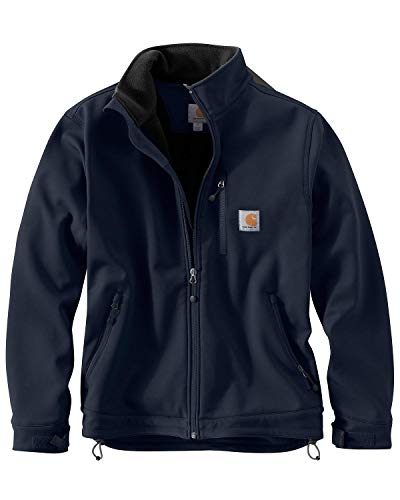 Carhartt Men's Rain Defender Relaxed Fit Heavyweight Softshell Jacket, Navy, Small