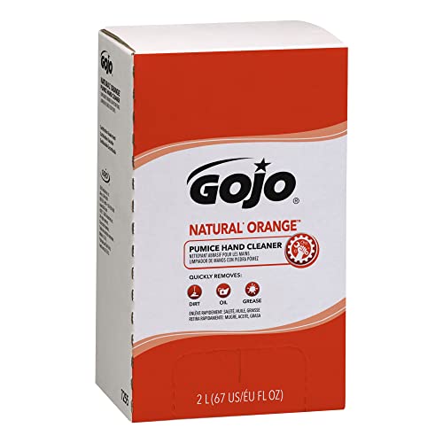 Gojo NATURAL ORANGE Pumice Hand Cleaner, 2000 mL Quick Acting Lotion Hand Cleaner with Pumice Refill PRO TDX Dispenser (Pack of 4) - 7255-04