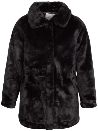 URBAN REPUBLIC Girls' Jacket- Long-Length Plush Faux Fur Teddy Overcoat, Size 78, Jet Black