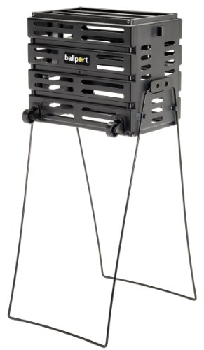 Tourna Ballport Deluxe Tennis Ball Hopper with Wheels - Black