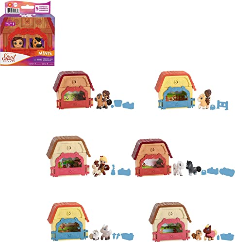Mattel Spirit Untamed Surprise Mini Horse & Friend with 3 Accessories, Blind Box, Range of Horses & Characters, Makes a Great Gift for Ages 3 Years Old & Up [Styles May Vary]