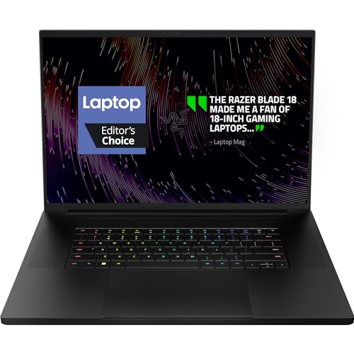 Razer Blade 18 Gaming Laptop: NVIDIA GeForce RTX 4090-13th Gen Intel 24-Core i9 HX CPU - 18' QHD+ 240Hz - 32GB RAM - 2TB SSD - CNC Aluminum - Compact GaN Charger - Windows 11 - Chroma RGB