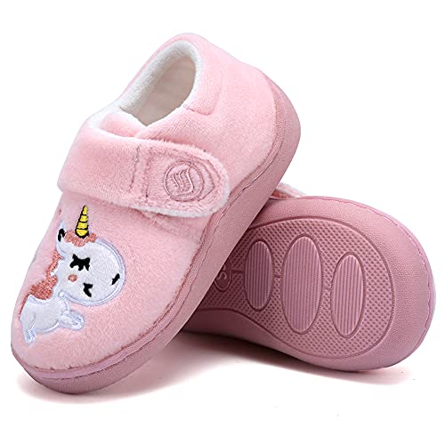CIOR Toddler Slippers Boys Girls Socks Lightweight Comfort Slip on Kids Indoor Warm Home Shoes U121WTMTDK220.EL-Unicorn-25