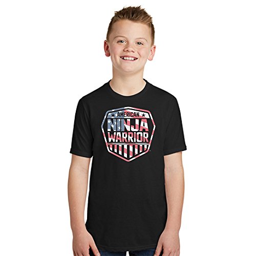 American Ninja Warrior Americana Youth T-Shirt-Black-Small