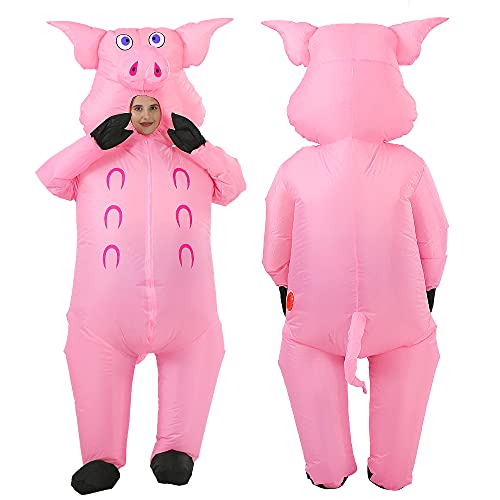 JASHKE Pig Costume Inflatable Costume Blow up Pig Costume Inflatable Costume Adult (Pink Pig)