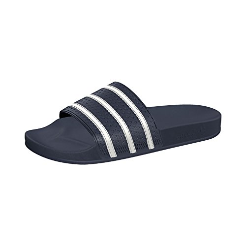 adidas Originals Men's Adilette Slide Sandals, Blue/White/Blue, 12