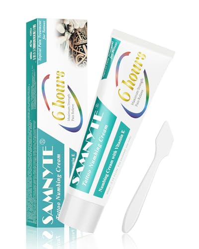 Tattoo Numbing Cream, (2.12Oz) 6-8 Hours Maximum Strength Painless Cream, for Tattoos with Aloe Vera, Vitamin E, Lecithin