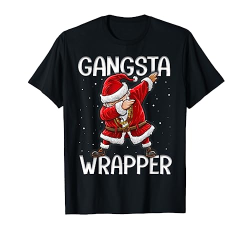 Gangsta Wrapper Funny Dabbing Santa Christmas Shirt Men T-Shirt