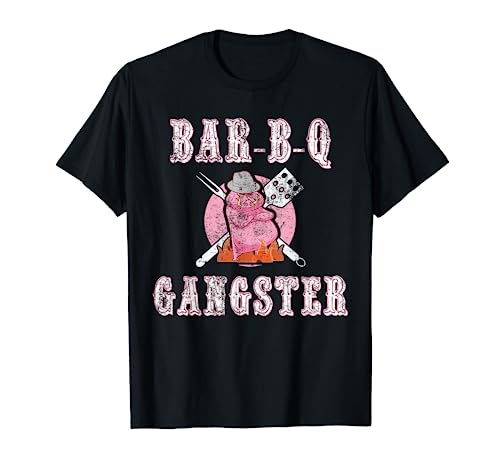 Funny BBQ Gifts for Men- Pork Pig Pit BBQ Gangster T-Shirt
