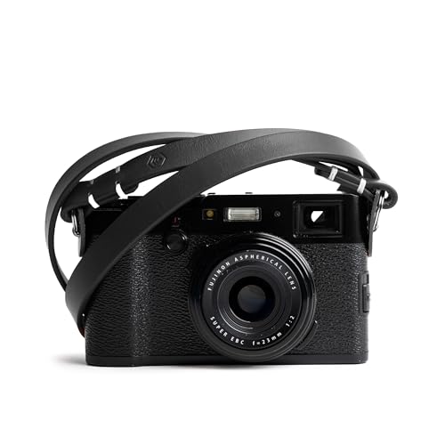 Evergreen Genuine Leather Minimalist Neck Shoulder Slim Camera Strap (Black, 38')