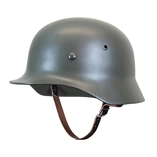 Epic Militaria Reproduction WW2 German Army M35 STEEL HELMET with Leather Liner & Chin Strap (Large (58/59 cm))