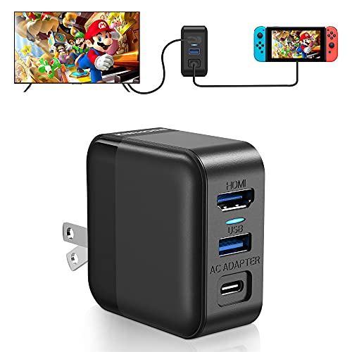 Switch Dock Charger Adapter for Switch OLED, 3 in 1 Switch Charger for TV, Switch TV Dock with USB 3.0 Port, Covert Dock Switch for Android Smartphone Tablet, 1.2M Power Cord