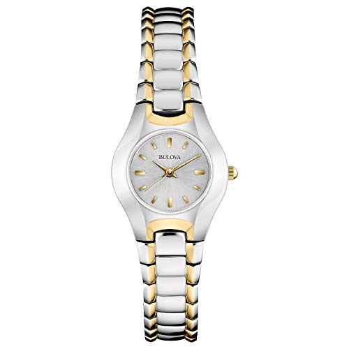 Bulova Ladies' Classic Two-Tone Stainless Steel 3-Hand Quartz, White Dial Style: 98T84