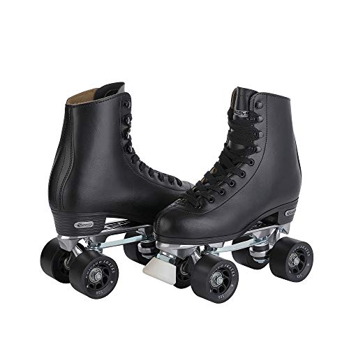 CHICAGO Skates Men's Premium Leather Lined Rink Roller Skate - Classic Black Quad Skates - Size 13