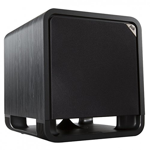 Polk Audio HTS 10 Powered Subwoofer with Power Port Technology | 10” Woofer, up to 200W Amp | For the Ultimate Home Theater Experience | Modern Sub that Fits in any Setting | Washed Black Walnut