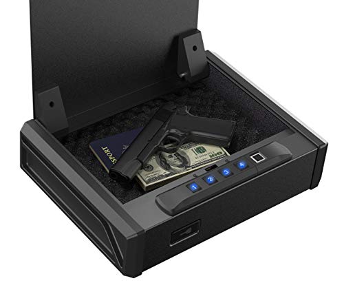 RPNB Gun Safe,California DOJ Certified,Quick-Access Pistol Safe for Multiple Handguns with Biometric Fingerprint Lock