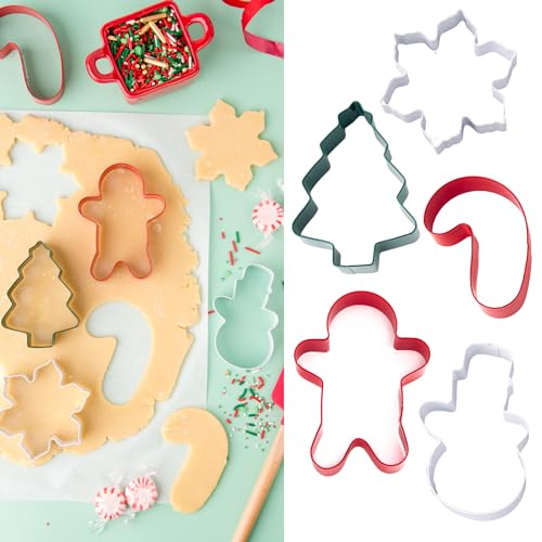 Cookie Cutter Kingdom, Christmas Cookie Cutters, Cookie Cutters Shape, Mold for Cakes Biscuits and Sandwiches (Christmas 5 Pack)