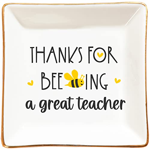 LZBALUYO Teacher Appreciation Gifts for Women Teacher Trinket Dish - Gifts for Teacher Mother's Day Birthday Christmas End of Year Thank You Teacher Gifts from Students